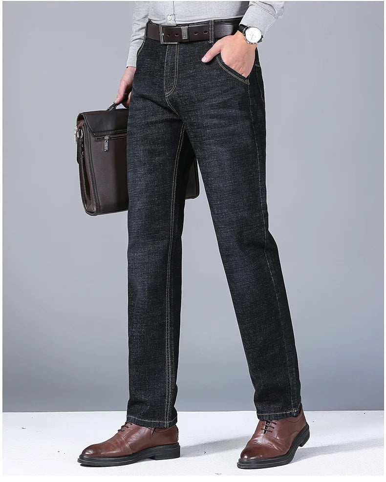 Jean Homme Fashion Business – Jean Slim Stretch Classique, Pantalon Casual – Denim Noir et Bleu BLACKBEARD OUTDOOR INDUSTRIES