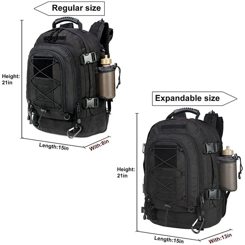 Sac à Dos Tactique Militaire 60L LQARMY – Rucksack MOLLE pour Randonnée, Camping et Chasse - BLACKBEARD OUTDOOR INDUSTRIES
