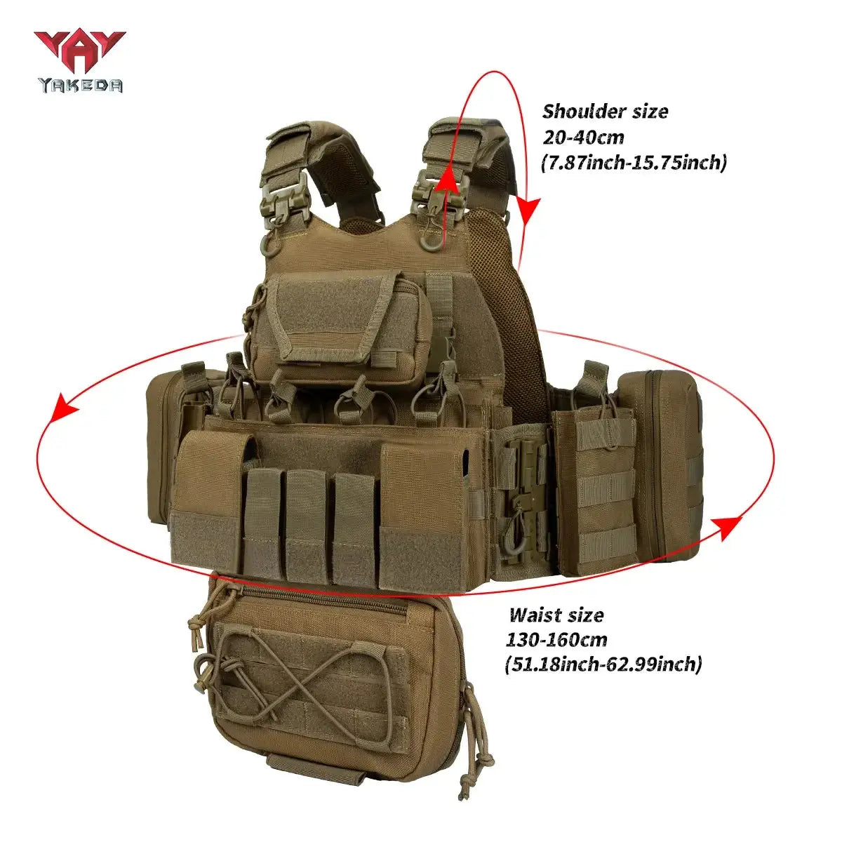 YAKEDA Porte-Plaque VT-8832 - dégagement rapide avec système MOLLE et pochettes utilitaires Ma boutique