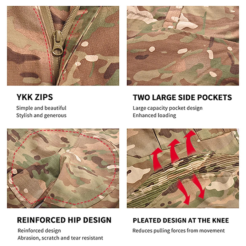 Ensemble Tactique Camouflage CP Gen3 – Uniforme de Combat Homme avec Protections (Coudes & Genoux) pour Chasse, Airsoft et Activités Extérieures - BLACKBEARD OUTDOOR INDUSTRIES