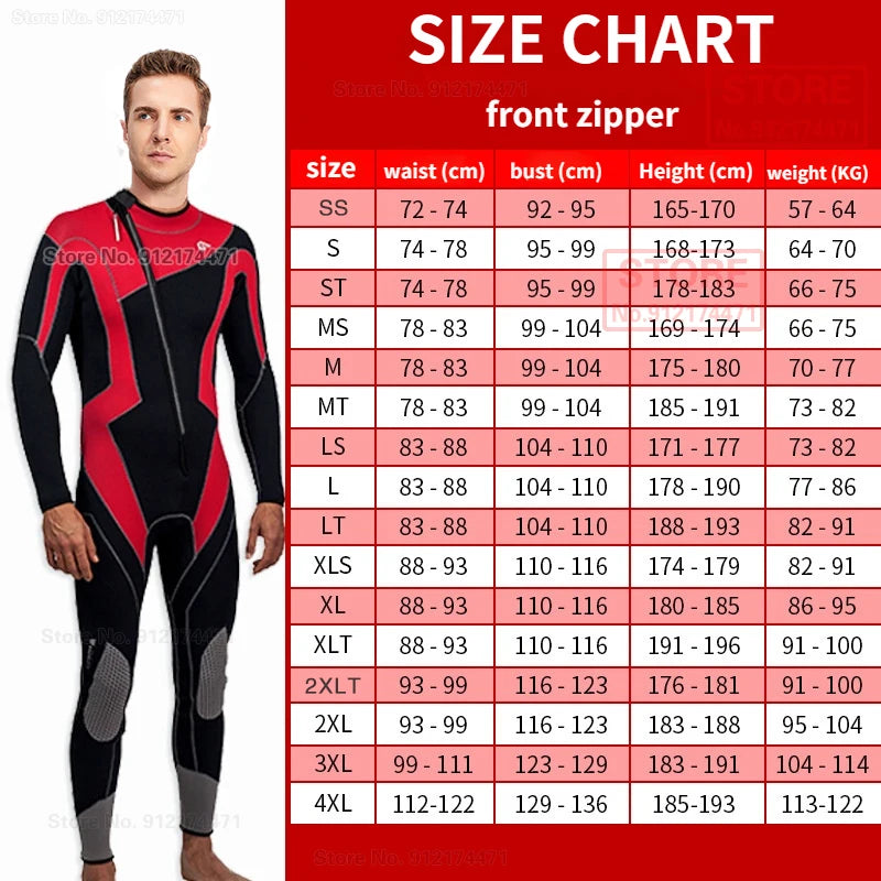Combinaison de Plongée Homme 3MM Néoprène – Natation, Surf, Plongée, Snorkeling - BLACKBEARD OUTDOOR INDUSTRIES