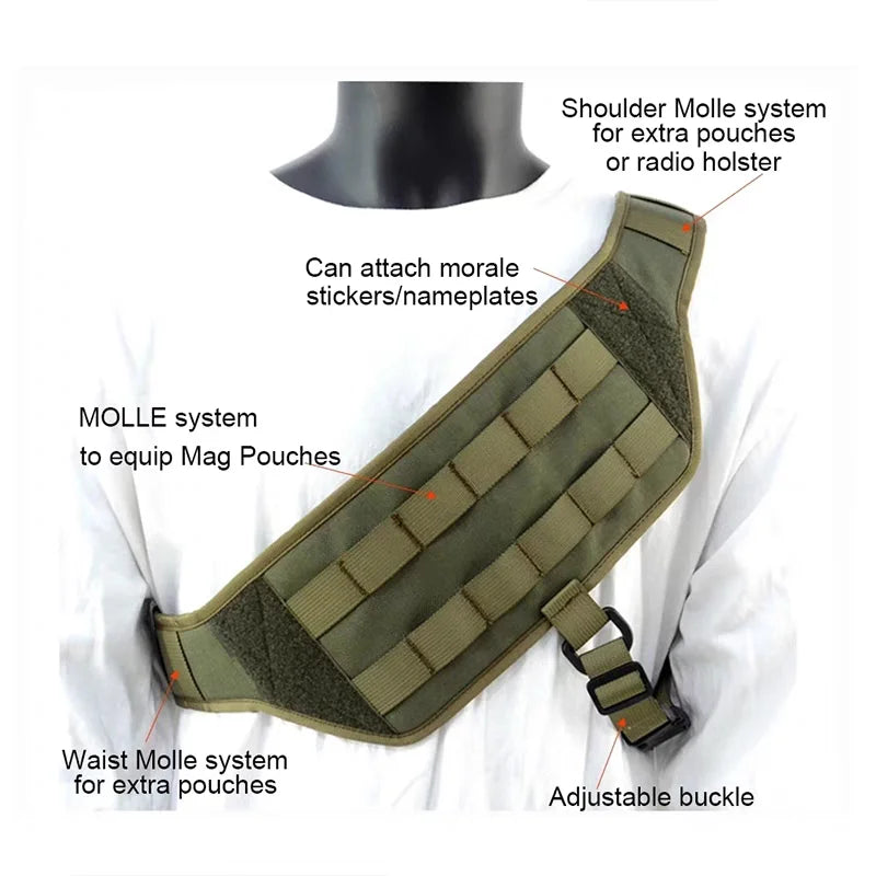 Gilet Tactique Quick Release avec Système MOLLE – Sac de Poitrine porte radio , Sac Bandoulière Crossbody, Sac de Chasse et Sports Outdoor - BLACKBEARD OUTDOOR INDUSTRIES
