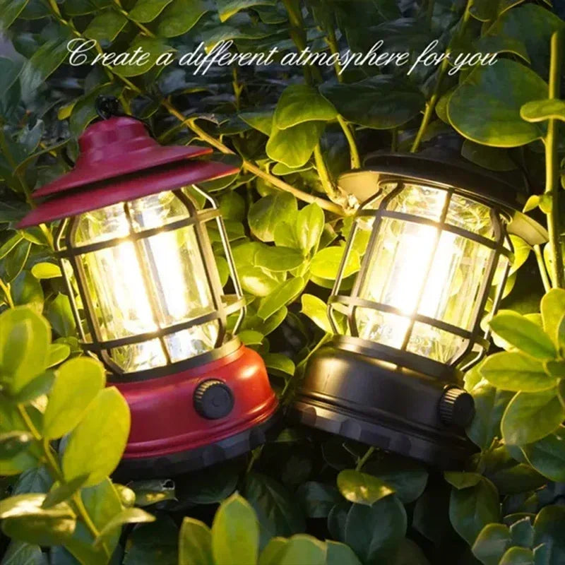 Lampe de Camping USB Rechargeable - 2 Pack - Lampe LED Vintage pour Tente, Randonnée et Pêche - BLACKBEARD OUTDOOR INDUSTRIES