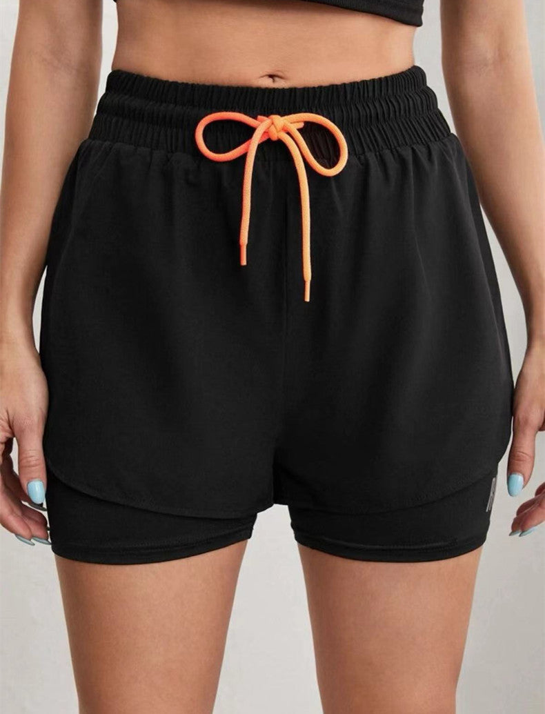 Short de Sport Femme 2-en-1 Mermaid Curve – Respirant, Séchage Rapide, Taille Cordon, Graphique Lettre - BLACKBEARD OUTDOOR INDUSTRIES