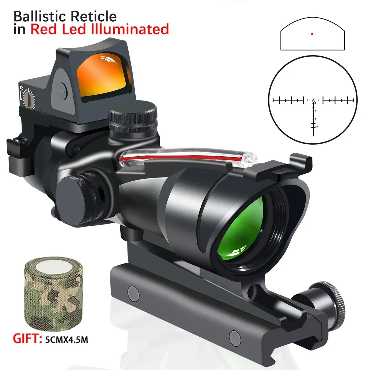 Lunette de Visée 4x32 Red Dot avec Fibre Optique - BLACKBEARD OUTDOOR INDUSTRIES