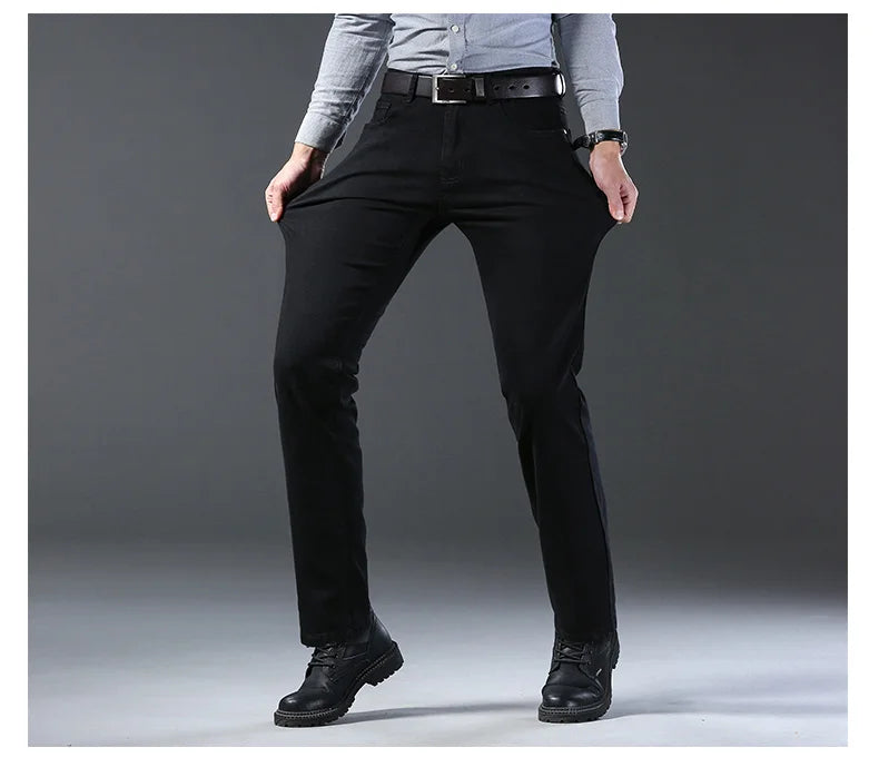 Jeans Business Homme – Coupe Droite Stretch, Bleu/Noir, Denim Classique BLACKBEARD OUTDOOR INDUSTRIES