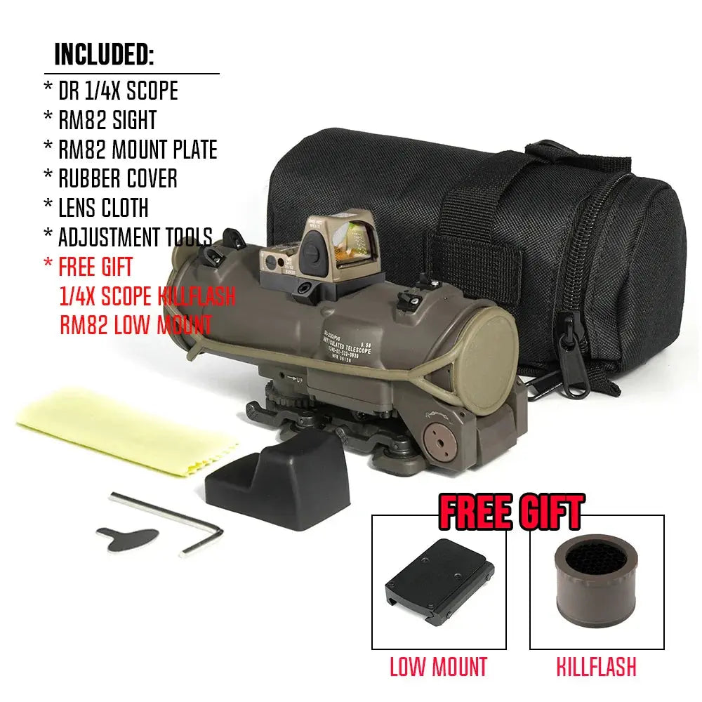 Viseur Tactique DR 1-4X GEN3 Double Fonction avec Réticule Rouge – Optique de Précision pour Fusil, Airsoft et Tir de Chasse Ma boutique