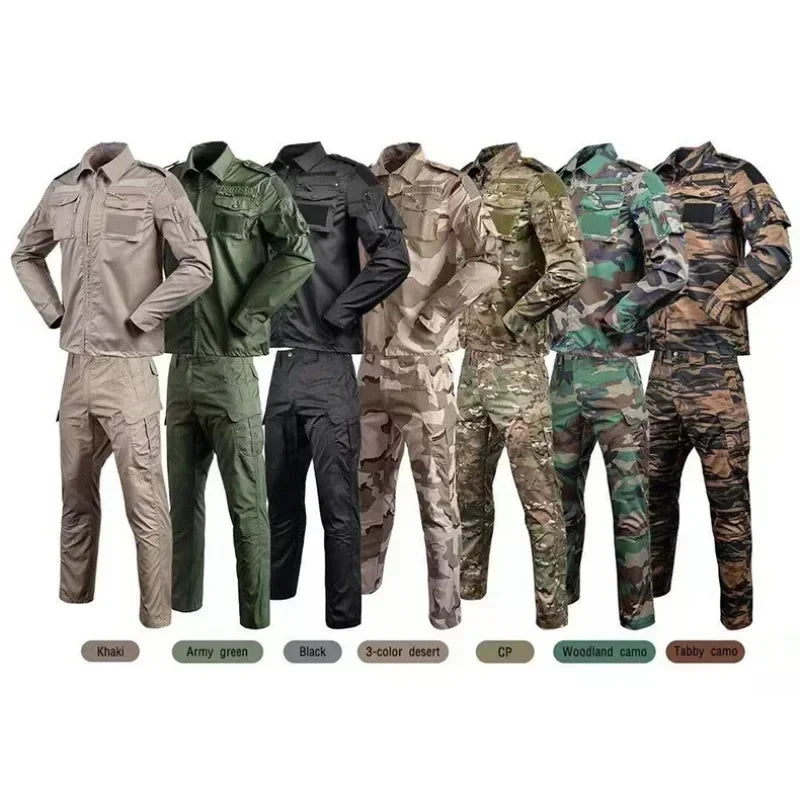 Set de Vêtements Tactiques BDU - Chemise et Pantalon Camouflage pour Entraînement en Plein Air, Randonnée, Chasse, Airsoft, Sniper, Combat, Ghillie Suit - BLACKBEARD OUTDOOR INDUSTRIES
