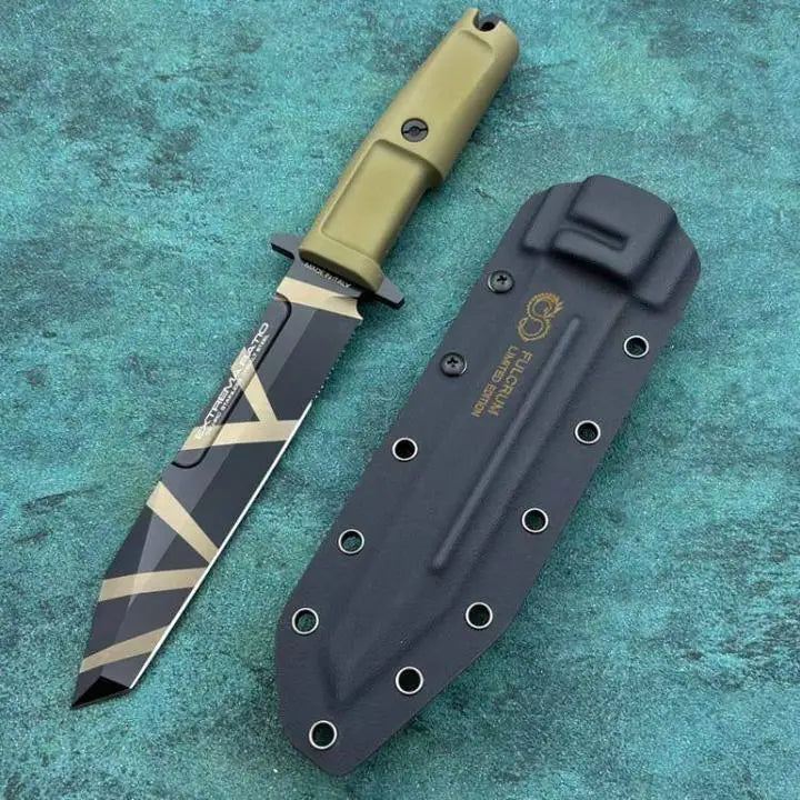 EX Fulcrum Couteau Tactique Outdoor – Lame Fixe en Acier Haute Dureté avec Étui - BLACKBEARD OUTDOOR INDUSTRIES