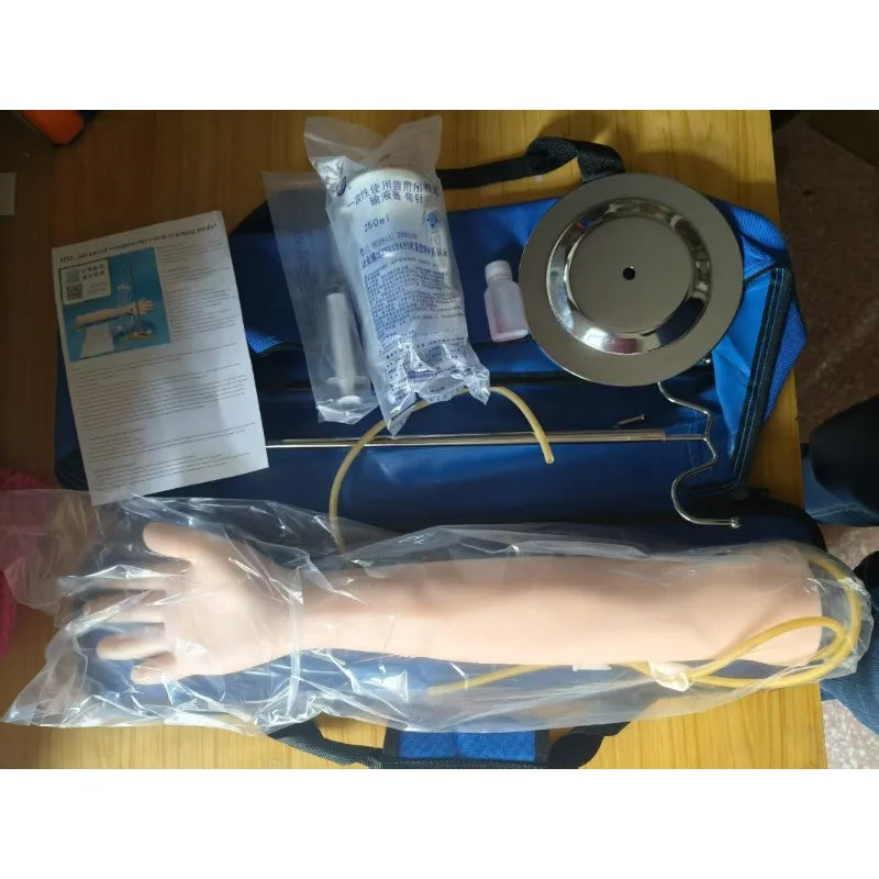 Kit de Pratique IV pour Formation en Ponction Veineuse – Bras Anatomique avec Support d'Infusion, PVC Latex avec Sac de Rangement - BLACKBEARD OUTDOOR INDUSTRIES