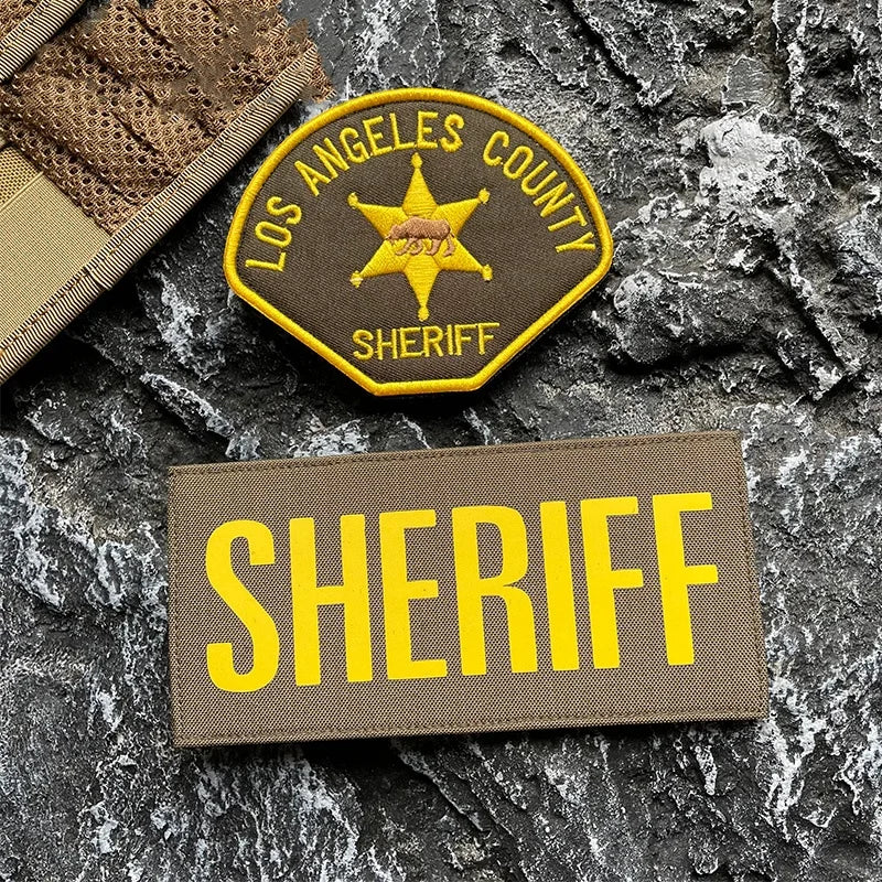 Insigne d'Identification sheriff US – Patch Brodé SHERIFF Tactique à Fixation Velcro - BLACKBEARD OUTDOOR INDUSTRIES