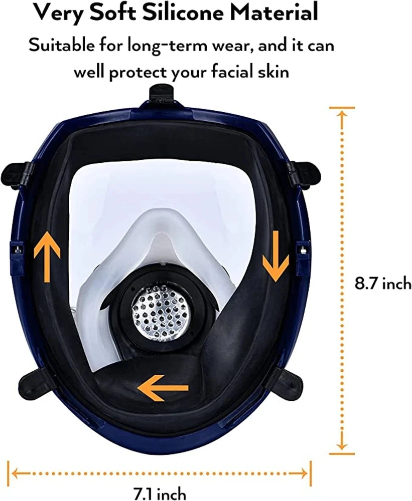 Masque à Gaz Chimique 6800 — Respirateur Anti-poussière et Anti-buée avec Filtres pour Gaz Organiques, Gaz Acides, Ammoniac et Soudure - BLACKBEARD OUTDOOR INDUSTRIES