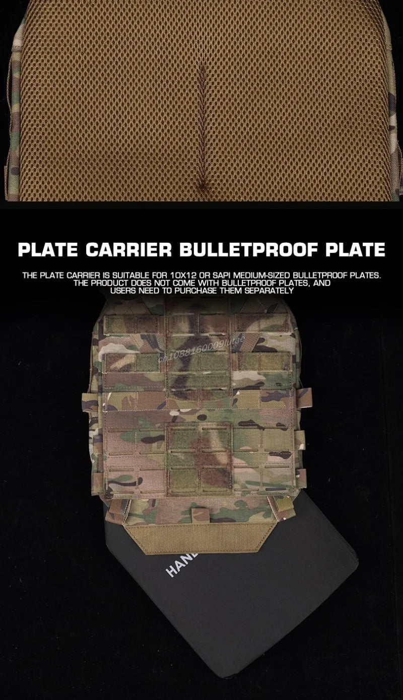 Gilet Tactique KZ Plate Carrier - Profil Bas, Léger, Ajustable, avec MOLLE et Système de Libération Rapide – Gilet de Combat pour Airsoft et Chasse - BLACKBEARD OUTDOOR INDUSTRIES