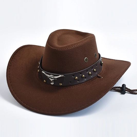 Chapeau Western en suede Synthétique – Large Bord Vintage pour Gentleman & Cowgirl - BLACKBEARD OUTDOOR INDUSTRIES