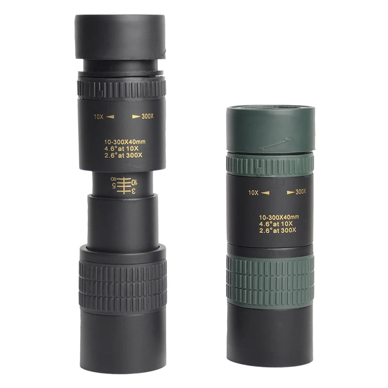 Longues-Vues Monoculaire 10-300x40 HD avec Prismes BAK4 – Télescope Portable Haute Définition pour Chasse, Camping et Observation à Longue Distance - BLACKBEARD OUTDOOR INDUSTRIES
