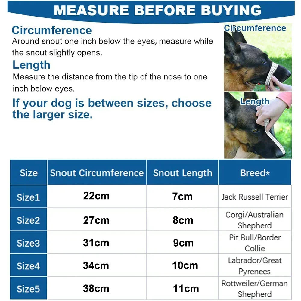 Muselière Souple Type Panier – Anti-Morsure et Anti-Mastication | Pour Labrador, Berger Allemand, Bouledogue Français Ma boutique