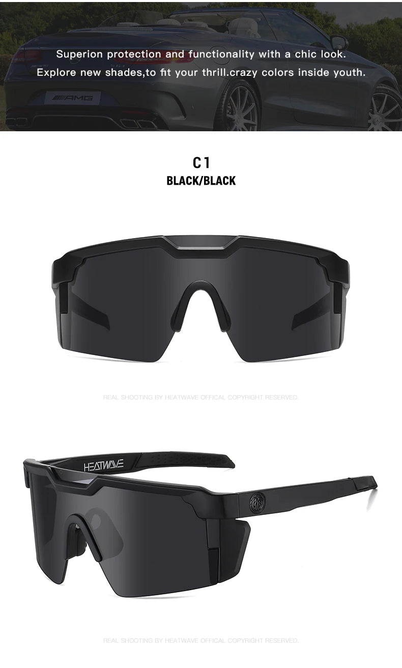 Lunettes de Soleil Heat Wave – Sport Cyclisme Style Conjugué, Polarisées, Anti-reflet, UV400 – Pour Homme & Femme - BLACKBEARD OUTDOOR INDUSTRIES