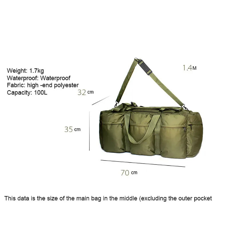 Sac à Dos Super Grand Volume 100L - Imperméable - Camping, Randonnée, Voyage - Unisexe - BLACKBEARD OUTDOOR INDUSTRIES
