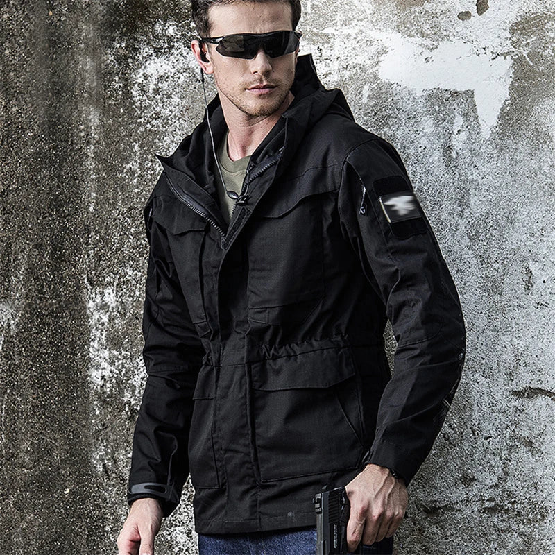 Veste M65 Militaire Homme | Coupe-Vent Tactique Étanche avec Capuche – Hiver/Automne - BLACKBEARD OUTDOOR INDUSTRIES