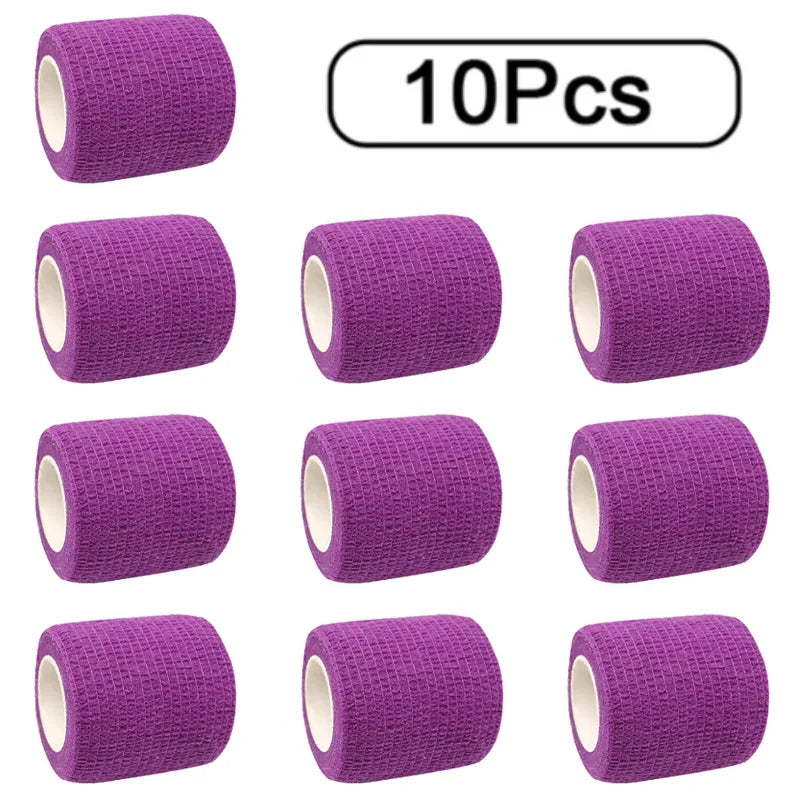 10 Rouleaux de Bande Auto-adhésive Élastique - Bandage Sportif, Tape de Protection pour Articulations (Genou, Doigt, Épaule) et Accessoires Tatouage - BLACKBEARD OUTDOOR INDUSTRIES