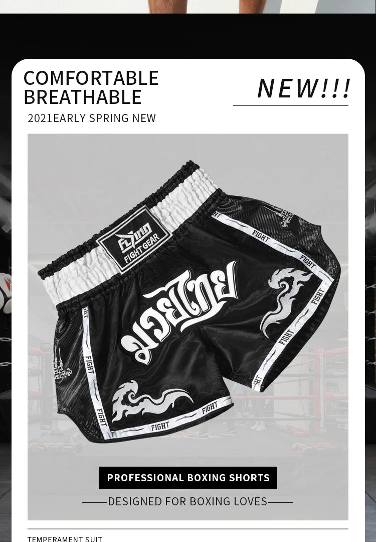 Shorts de Muay Thai et Boxe – Pour Hommes, Femmes, Enfants et Adolescents, Kickboxing, MMA, Sanda, Grappling, BJJ – Pantalons de Sport - BLACKBEARD OUTDOOR INDUSTRIES