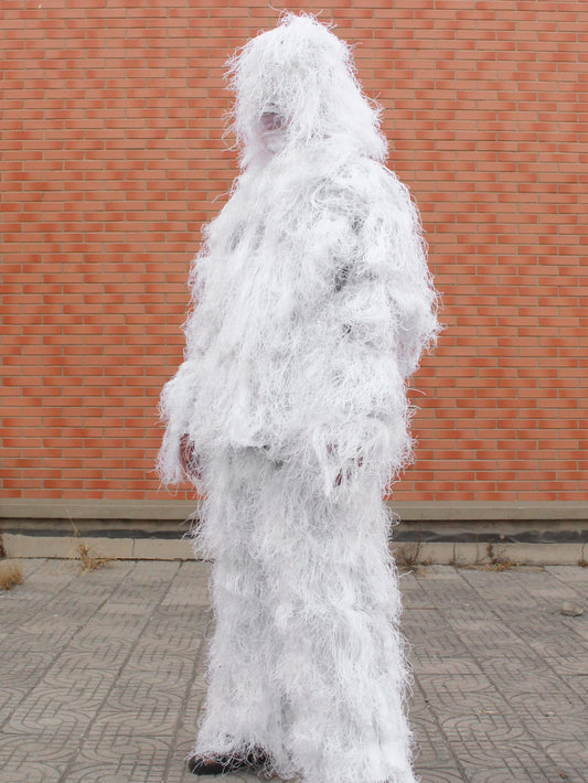 Combinaison Ghillie Camouflage Blanche – Tenue Tactique Yowie Sniper pour Chasse et Observation d’Oiseaux - BLACKBEARD OUTDOOR INDUSTRIES