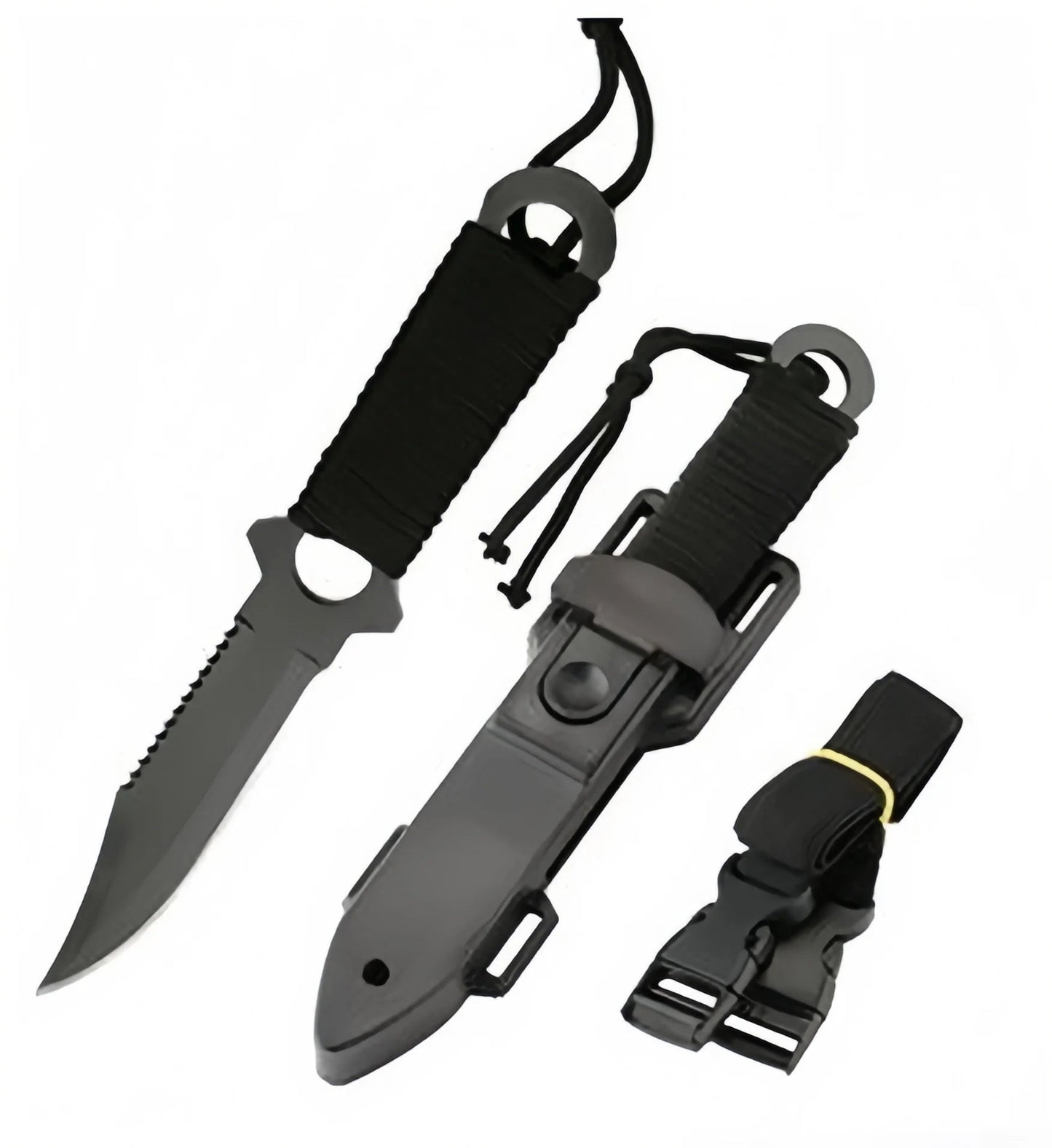 Couteau Tactique de Haute Dureté – Couteau Fixe de Terrain avec Lame en Acier Inoxydable, Poignée Ergonomique et Étui ABS BLACKBEARD OUTDOOR INDUSTRIES