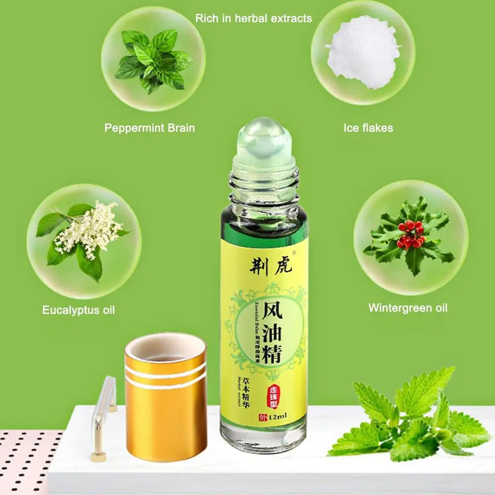 Balm Roll-on Huile Essentielle de Tigre - Soulagement des Maux de Tête, Nausées et Mal des Transports, Prévention des Piqûres de Moustiques - BLACKBEARD OUTDOOR INDUSTRIES