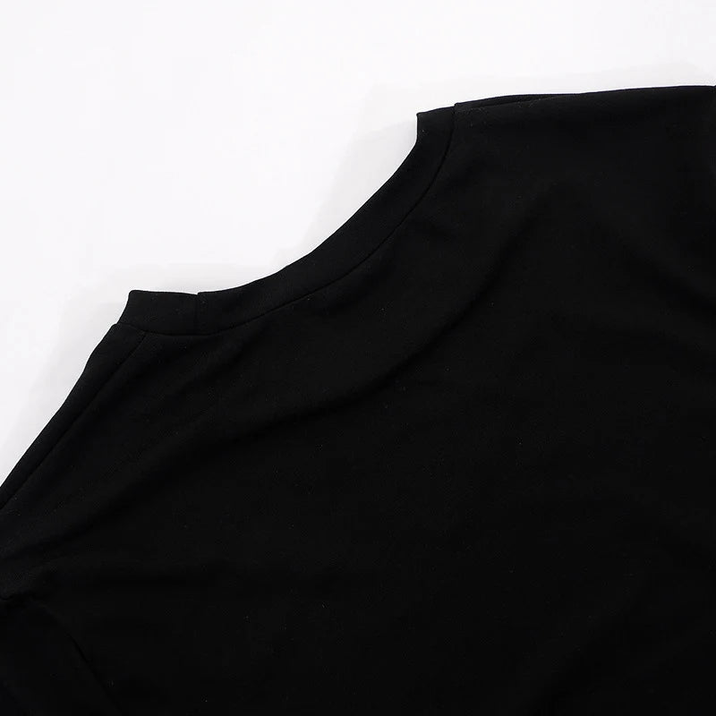 T-Shirt Court Femme Été 2025 | Col Montant – Uni, Extensible & Doux | Haut Basique Mode Casual - BLACKBEARD OUTDOOR INDUSTRIES