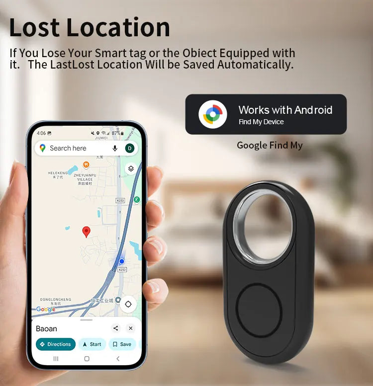 GPS Tracker for Samsung Phones Android Google Find My Device Bluetooth Locator Finder Global Positioning Anti-lost Smart Tag BLACKBEARD OUTDOOR INDUSTRIES