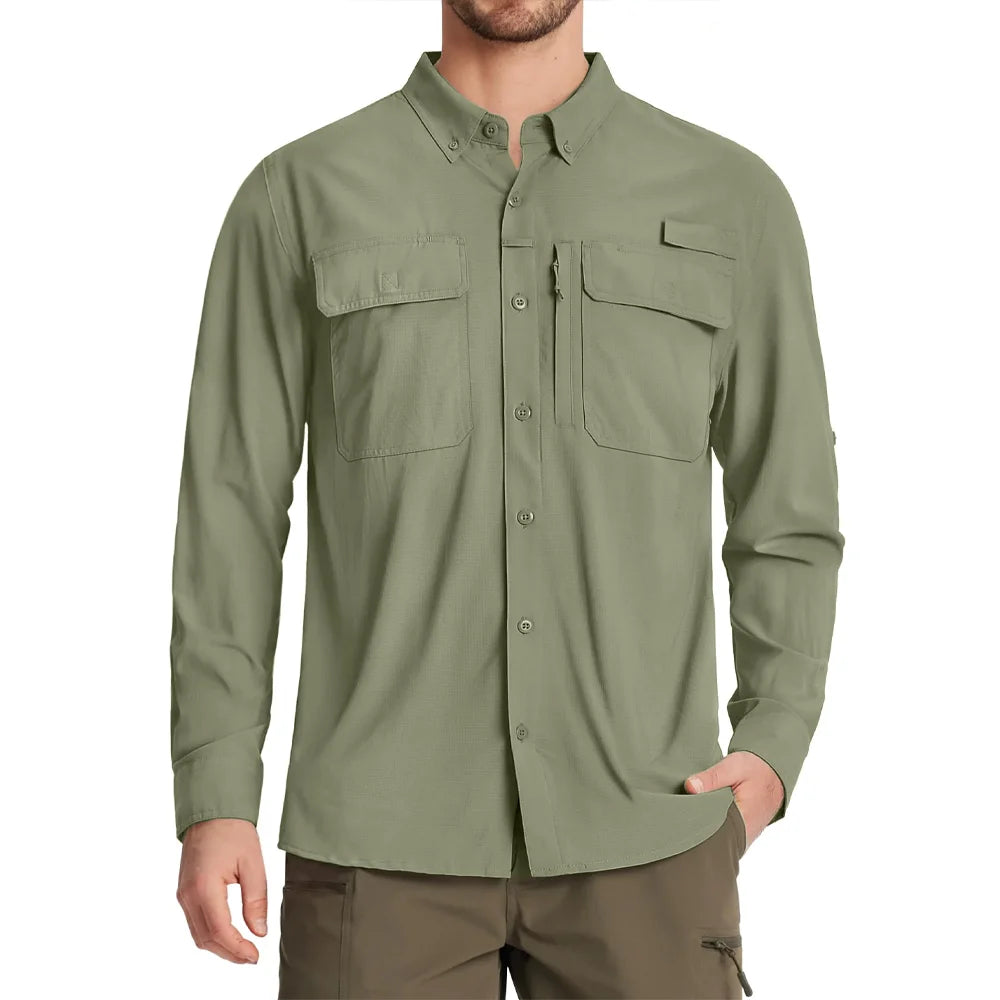 Chemise Tactique Homme TACVASEN ST144 – UPF 50+ Manches Longues | Séchage Rapide | Respirante | Multi-poches - BLACKBEARD OUTDOOR INDUSTRIES