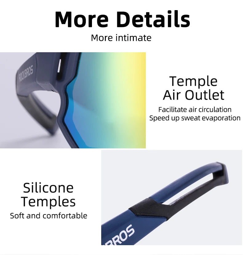 ROCKBROS Lunettes de Vélo Polarisées UV400 – Protection Solaire, Ultra-légères, Grand Cadre MTB & Route - BLACKBEARD OUTDOOR INDUSTRIES