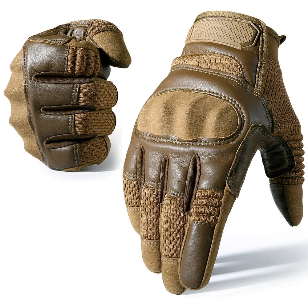 Gants Moto Tactiles en Cuir PU – Protection Totale & Confort Haut de Gamme - BLACKBEARD OUTDOOR INDUSTRIES