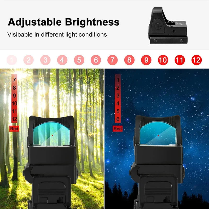 Mini MR Red Dot Sight — Viseur Reflex Compact 1× avec Montage Rail 20 mm - BLACKBEARD OUTDOOR INDUSTRIES