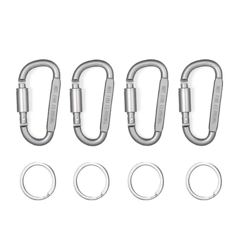 Set de 4 Mousquetons en Aluminium Alliage – Clip Porte-Clés Camping & Survie EDC - BLACKBEARD OUTDOOR INDUSTRIES
