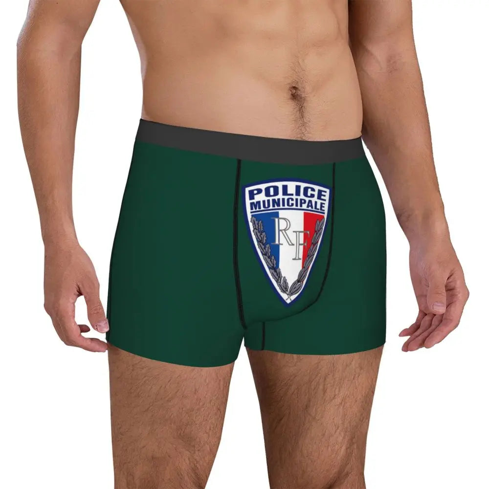 Boxer Homme Insigne Police Municipale – Sous-vêtement Original et Confortable - BLACKBEARD OUTDOOR INDUSTRIES