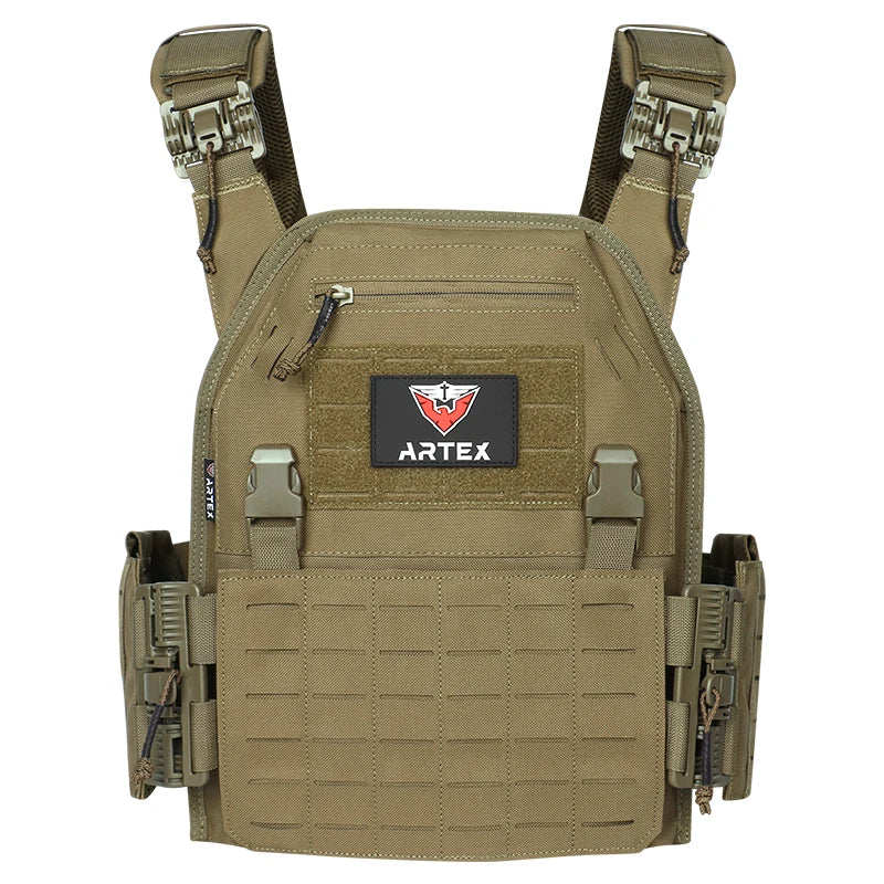 Gilet Tactique ARTEX - Gilet de Combat Léger à Libération Rapide - Porte-Plates 1000D en Polyester avec Système MOLLE - Chaleco Tactico - Gilet Militaire BLACKBEARD OUTDOOR INDUSTRIES