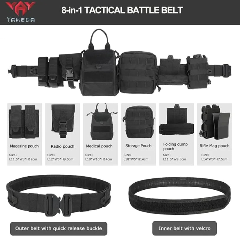 Ceinturon de Combat YAKEDA MOLLE avec Poches 8 en 1 Ma boutique