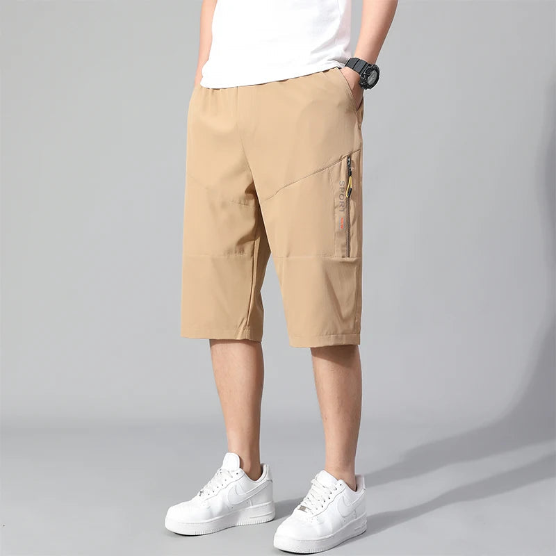 Short Cargo Homme - Poches Zippées, Taille Élastique, Coton Respirant, Style Décontracté Été Ma boutique