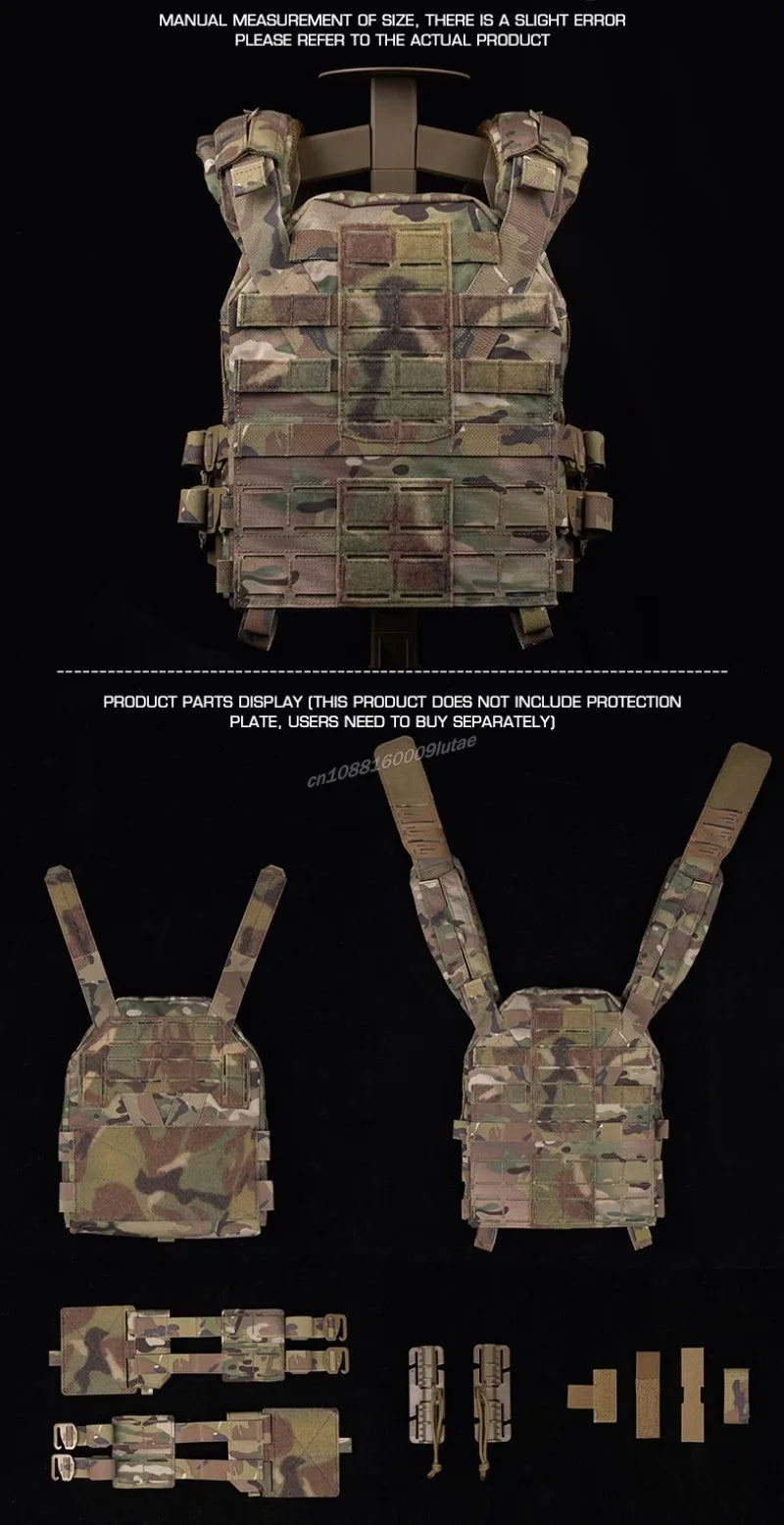 Gilet Tactique KZ Plate Carrier - Profil Bas, Léger, Ajustable, avec MOLLE et Système de Libération Rapide – Gilet de Combat pour Airsoft et Chasse - BLACKBEARD OUTDOOR INDUSTRIES