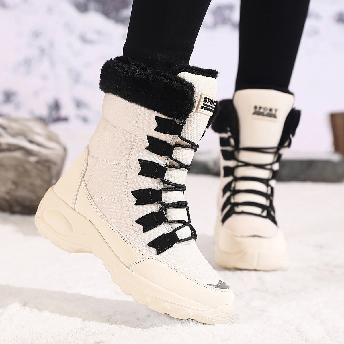 Bottes Hautes Femme – Chaudes & Imperméables – Fourrées et Confortables – Modèle Hiver PANDA ENERGY - BLACKBEARD OUTDOOR INDUSTRIES