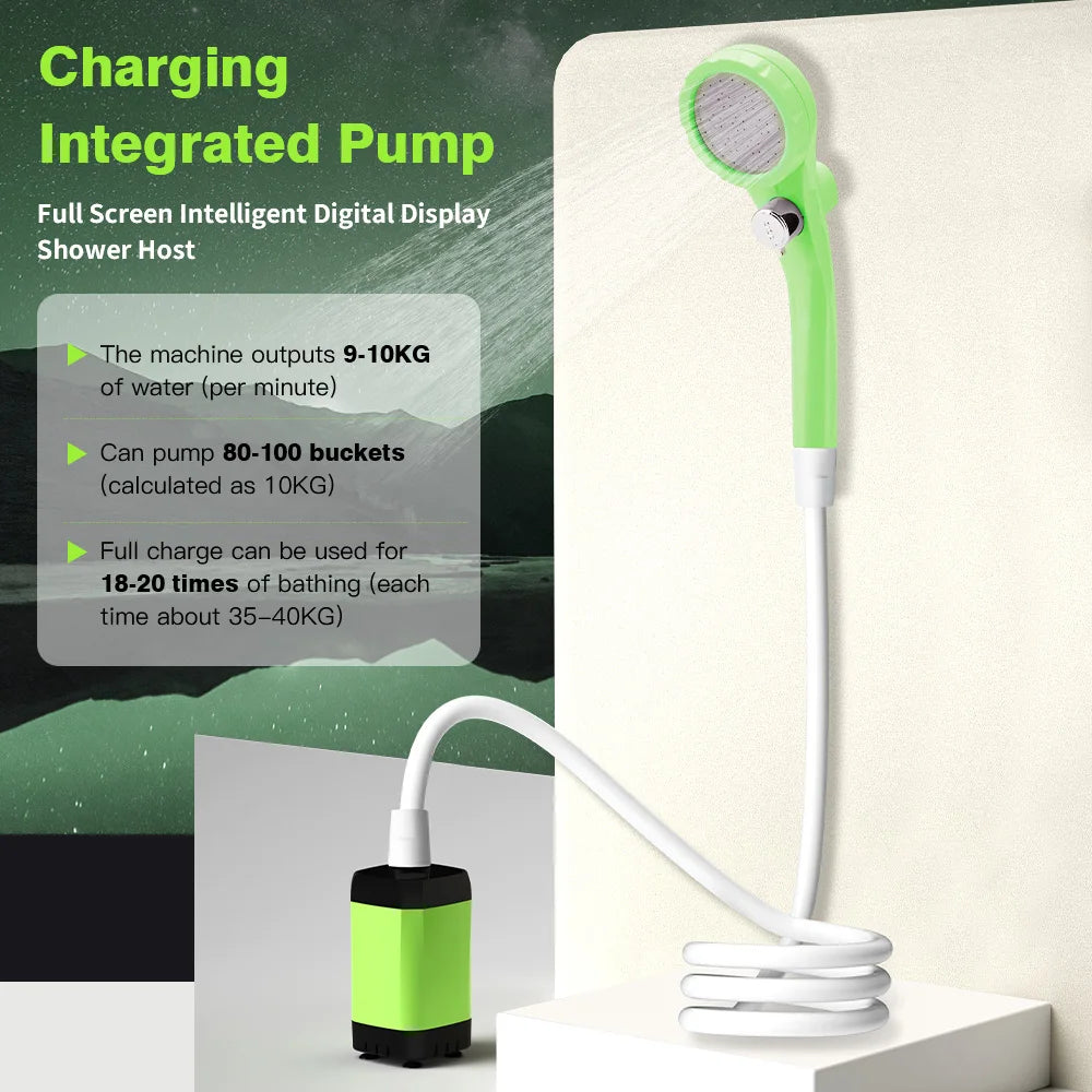 Kit de Douche Portable pour Camping – Pompe de Douche RV avec Écran Numérique Intelligent, Mode Éco Énergétique, Batterie 6000mAh – Idéale pour Aventures en Plein Air - BLACKBEARD OUTDOOR INDUSTRIES