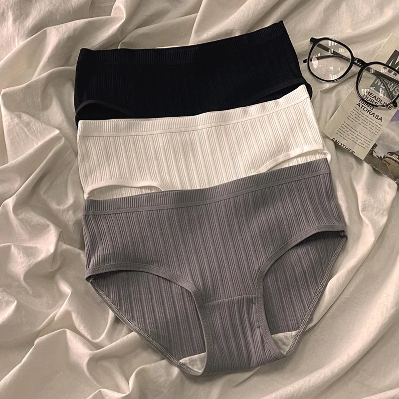 Lot de 3 Culottes en Coton de Style Sport – Sous-vêtements Féminins, Confortables, Respirants, Taille Moyenne, Lingerie Sexy et Taille Plus - BLACKBEARD OUTDOOR INDUSTRIES
