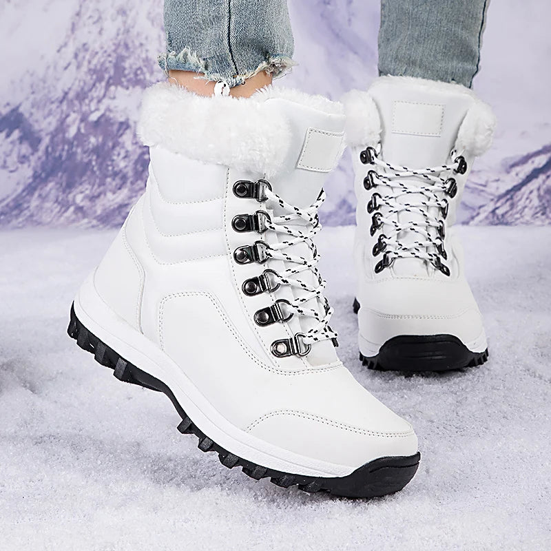 Bottes de Neige Femme Hiver 2024 – Sneakers Chaudes à Fourrure, Semelle Épaisse, Imperméables – Bottines Mi-mollet Outdoor - BLACKBEARD OUTDOOR INDUSTRIES