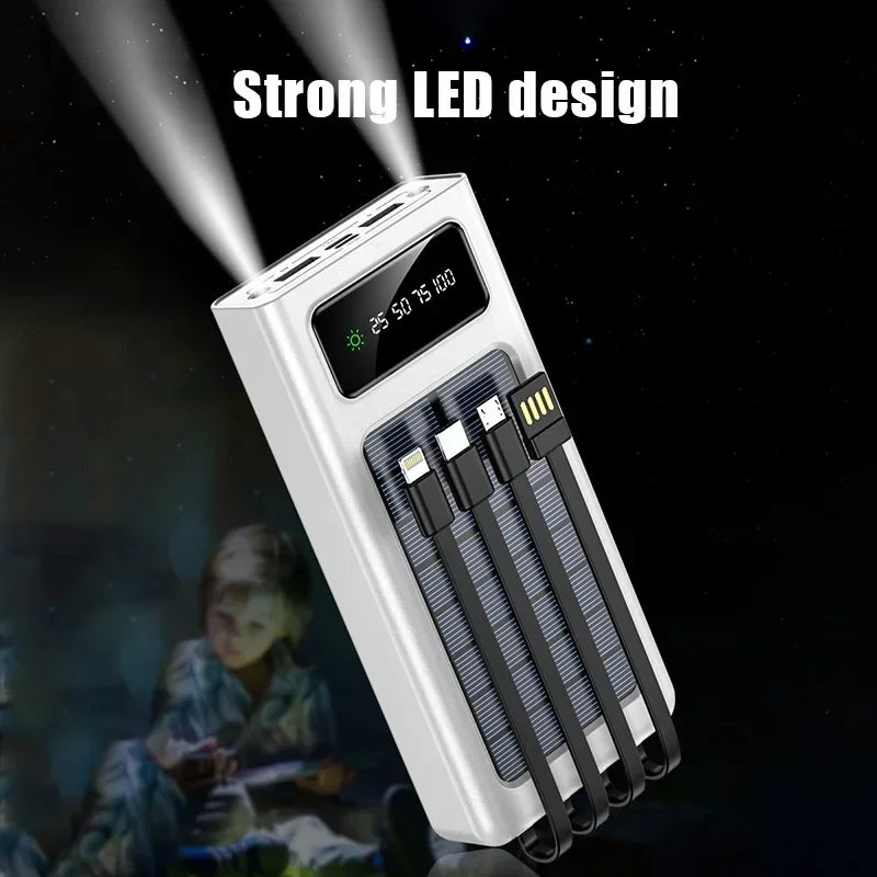 Batterie Externe Solaire Xiaomi 200000mAh – Charge Rapide – 4 Câbles Intégrés – Écran LED – Ports USB, Type-C & Lightning - BLACKBEARD OUTDOOR INDUSTRIES