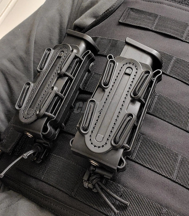 Poche à Chargeur Tactique Molle pour Magasin de Pistolet 9mm avec Clip de Ceinture (Compatible G17, G19, M9, P226) BLACKBEARD OUTDOOR INDUSTRIES