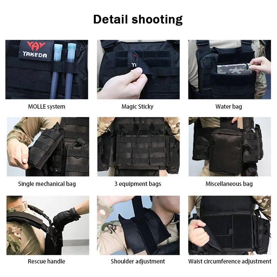 Gilet Tactique YAKEDA - Sac Équipement 5 pièces, Résistant à l'usure et à la déchirure Ma boutique