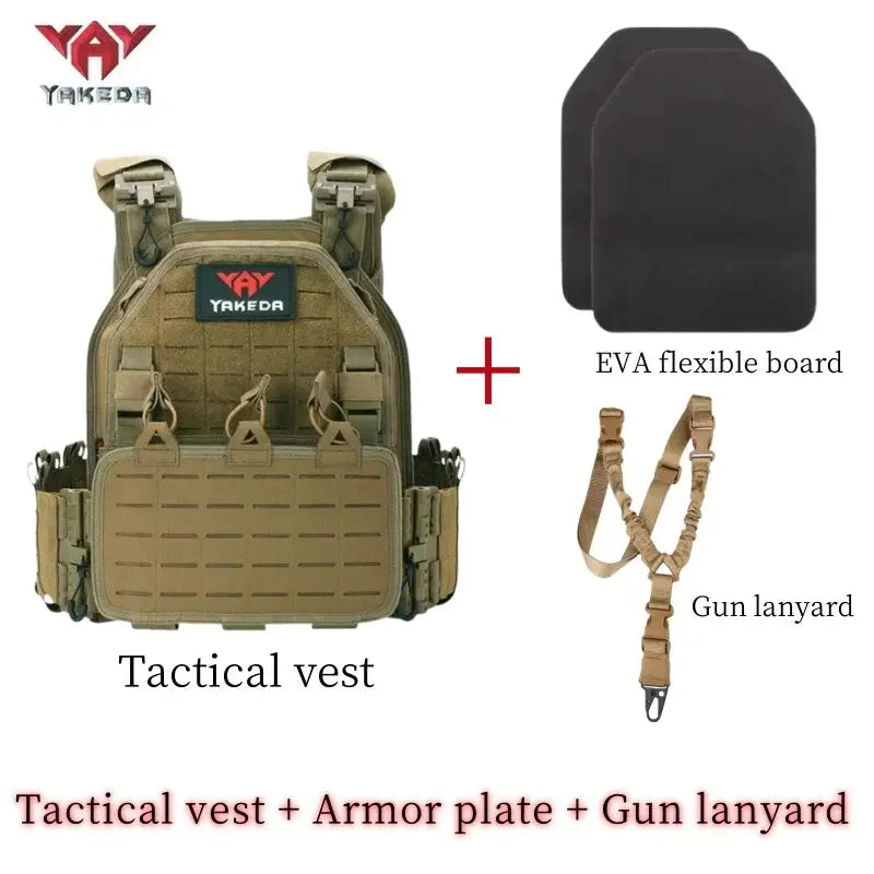 Ensemble Gilet Tactique YAKEDA avec Plaque EVA Flexible et Lanière pour Arme Ma boutique