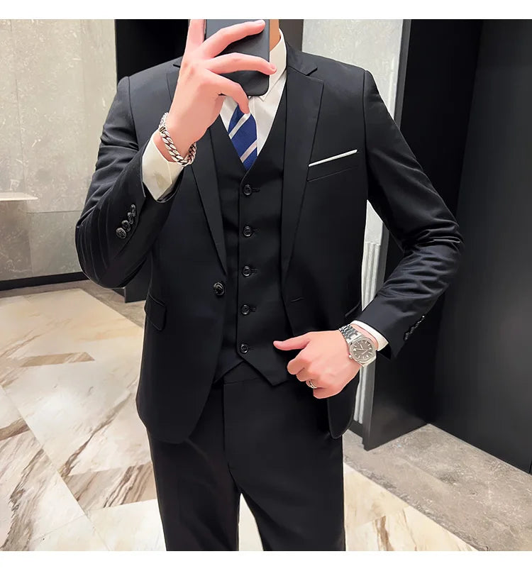 Costume Homme 3 Pièces - Élégant et Classique, Idéal pour Mariage et Événements Formels - Taille S-6XL BLACKBEARD OUTDOOR INDUSTRIES