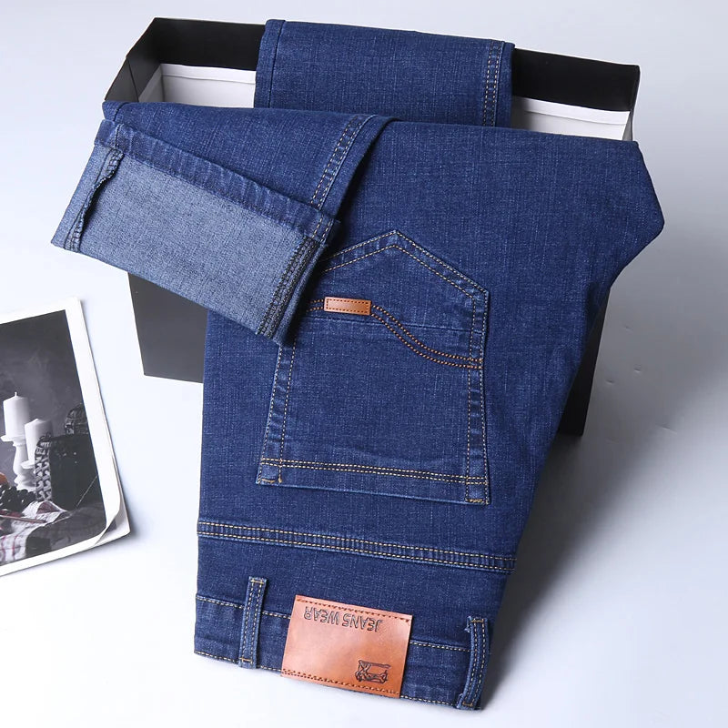 Jean Homme Fashion Business – Jean Slim Stretch Classique, Pantalon Casual – Denim Noir et Bleu BLACKBEARD OUTDOOR INDUSTRIES